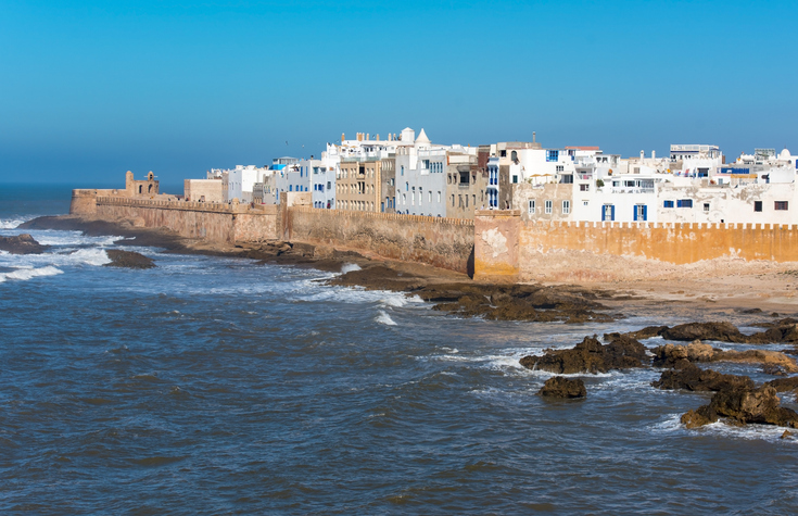 Vue panoramique des remparts d’Essaouira, Maroc