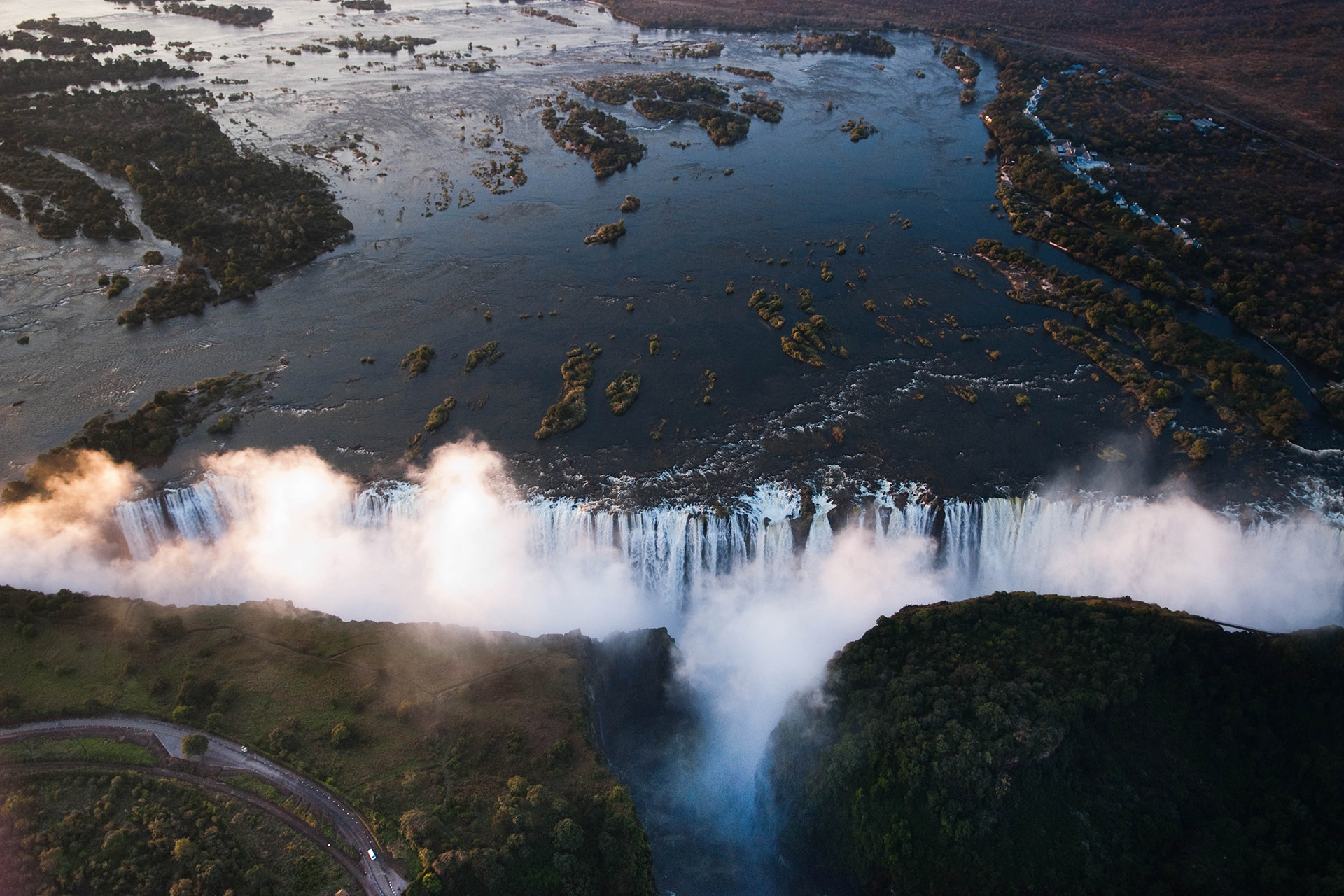 Les chutes Victoria au Zimbabwe