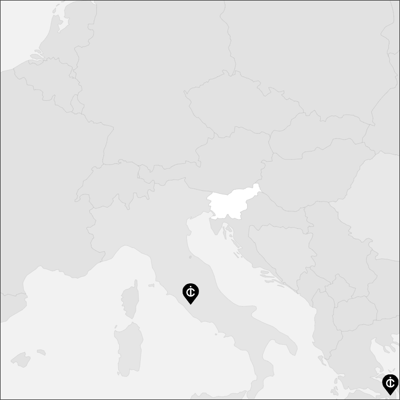 Vue sur la carte de la Slovénie